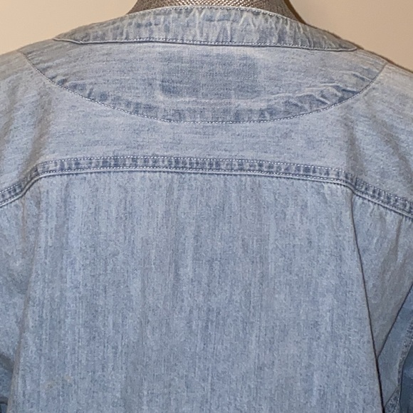 Bonjour Button Up Long Sleeved Denim Jean Shirt Light Blue Size Small - Picture 6 of 13